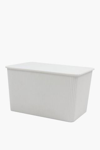 Ribbed Plastic Utility Basket Large, L38xw25xh22cm