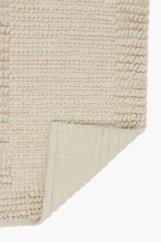 2 Piece Polycotton Woven Border Bath Mat Set, 50x80cm