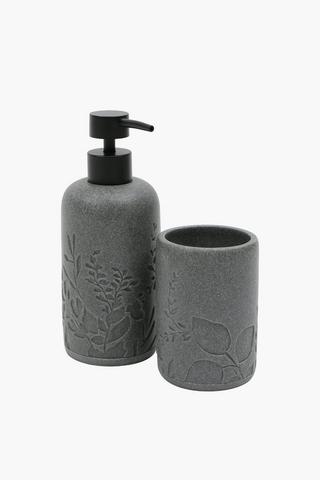 Resin Embossed Leaf Bath Tumbler