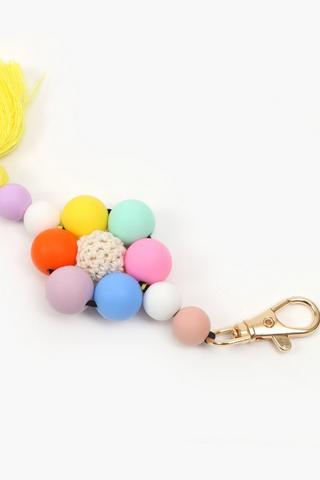 Beaded Flower Key Ring