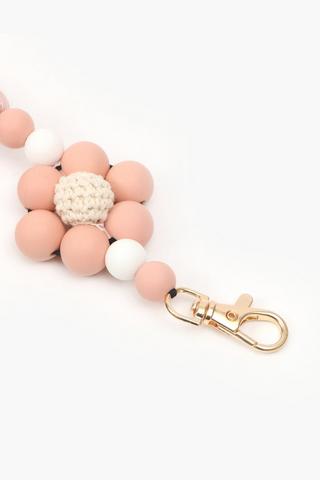 Beaded Flower Key Ring