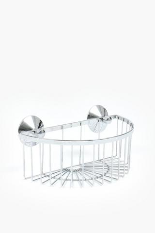 Suction Chrome Half Circle Shower Caddy