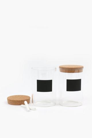 2 Pack Chalkboard Glass Jars