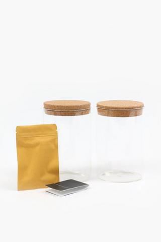 2 Pack Chalkboard Glass Jars