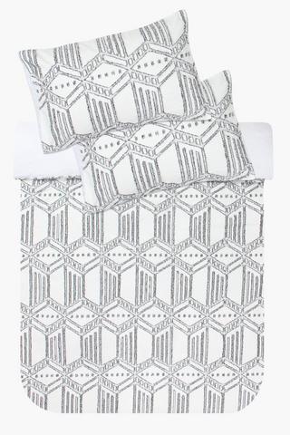 Clipped Jacquard Rustic Geometric Duvet Cover Set