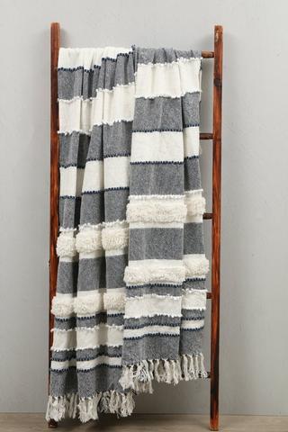 Acrylic Tufted Stripe Throw, 200x220cm