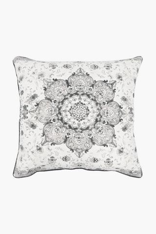 Premium Printed Mandala Feather Scatter Cushion, 60x60cm