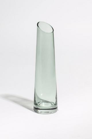 Slant Glass Vase, 19cm