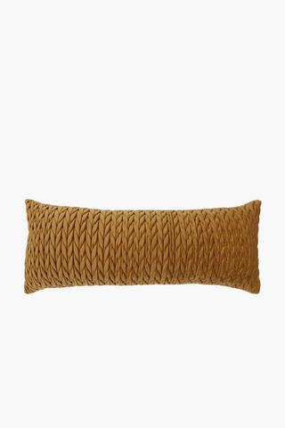 Ruched Velvet Scatter Cushion, 30x80cm