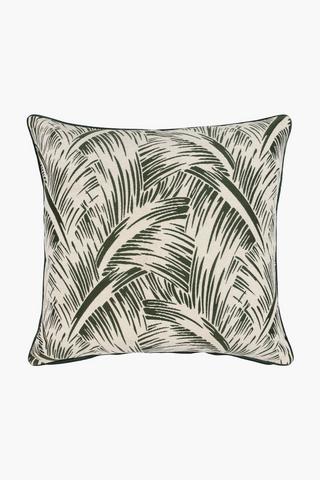 Premium Printed Chenille Leaf Feather Scatter Cushion, 60x60cm