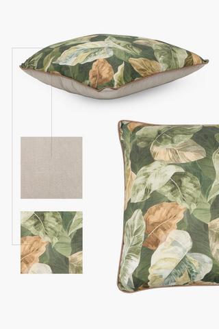 Premium Printed Ember Leaf Feather Scatter Cushion, 60x60cm