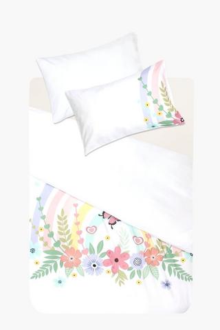 Soft Touch Embroidered Rainbow Duvet Cover Set