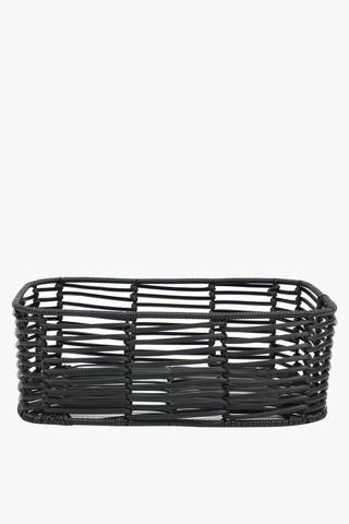 Linear Wicker Storage Basket Large, 36x25x52cm