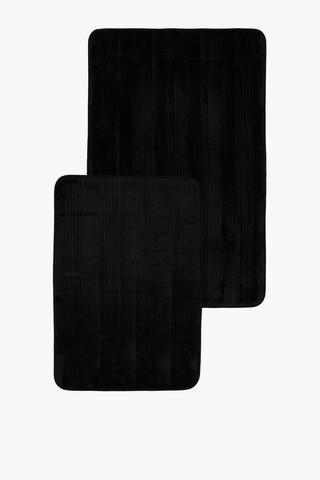 2 Piece Embossed Panels Memory Foam Bath Mats, 50x80cm