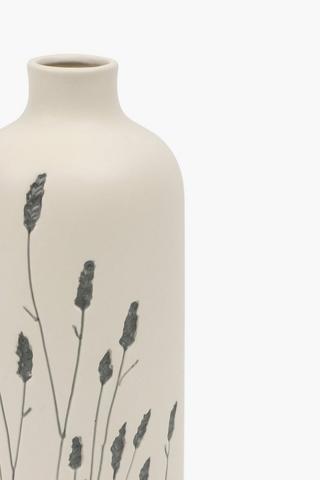 Floral Engraved Bottle Vase, 12x31cm