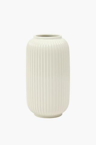 Fluted Ribbed Vase, 12x22cm