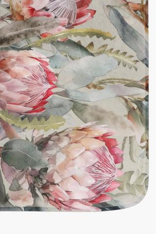2 Piece Printed Wetherby Protea Bath Mat Set. 50x80cm
