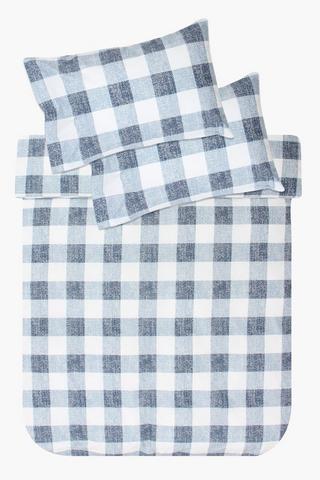 Cotton Checkered Duvet Cover Set