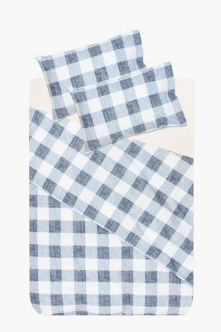 Cotton Checkered Duvet Cover Set