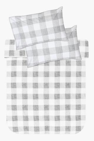 Cotton Checkered Duvet Cover Set