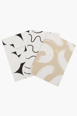 3 Pack Geometric Notebooks A5