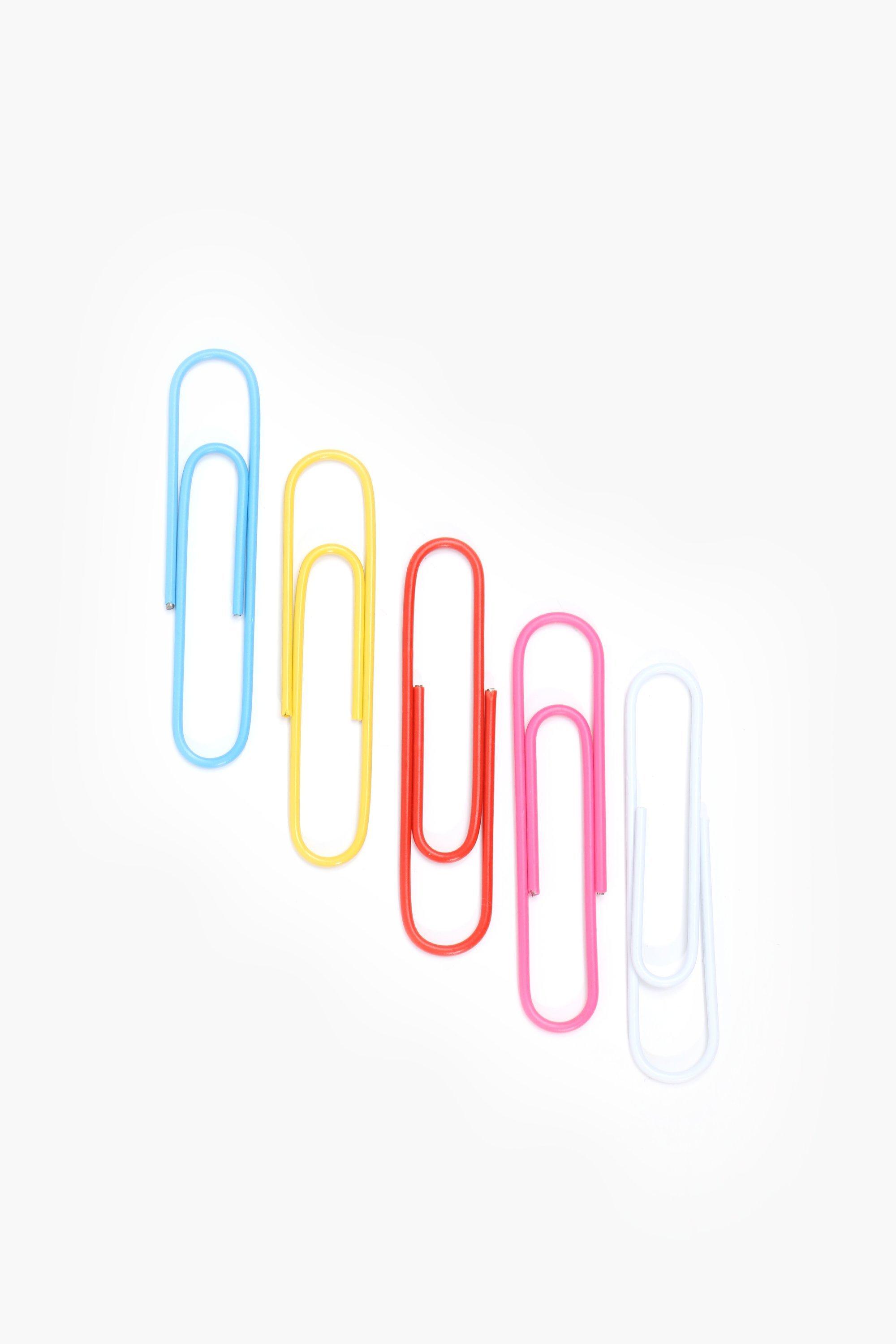 5 Pack Bright Paper Clips Large