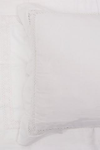 2 Pack Standard Cotton Lace Oxford Pillowcase