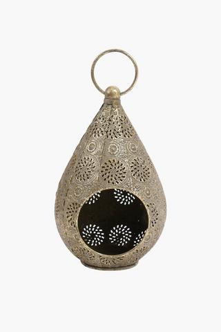 Teardrop Metal Lantern, 13x21cm