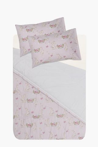 Polycotton Bunny Reversible Comforter Set