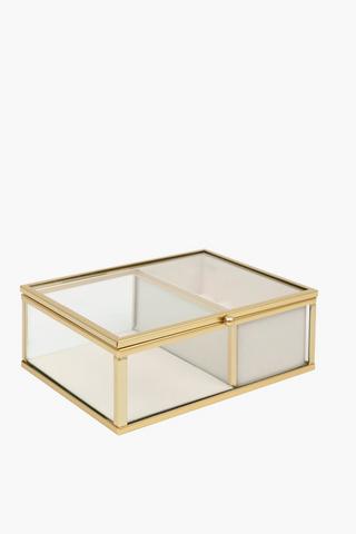 Divisional Glass Jewellery Box, 14x11cm