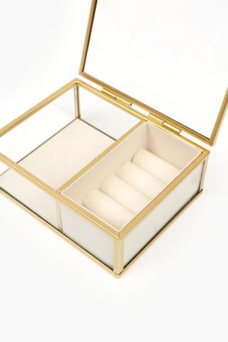 Divisional Glass Jewellery Box, 14x11cm