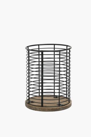 Acacia Metal Utensil Holder