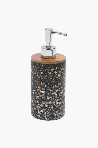 Picasso Polyresin Terrazzo Wood Trim Soap Dispenser