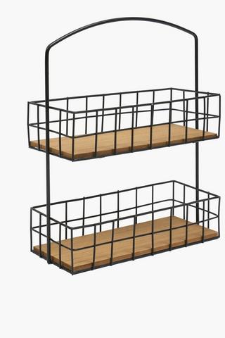 Acacia And Metal Spice Rack