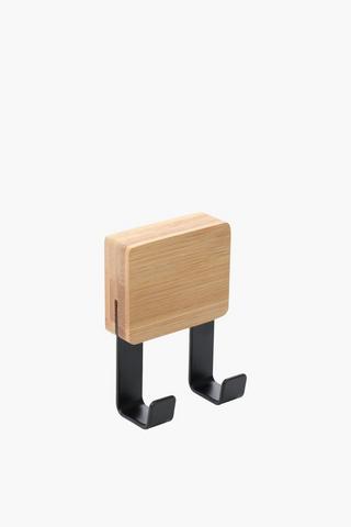 Wooden Adhesive Double Bathroom Hook