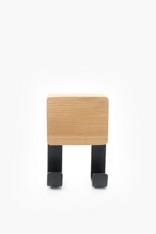 Wooden Adhesive Double Bathroom Hook