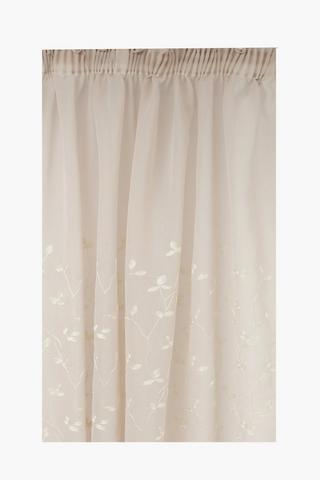 Taped Embroidered Botanic Linen Sheer Curtain, 218x230cm