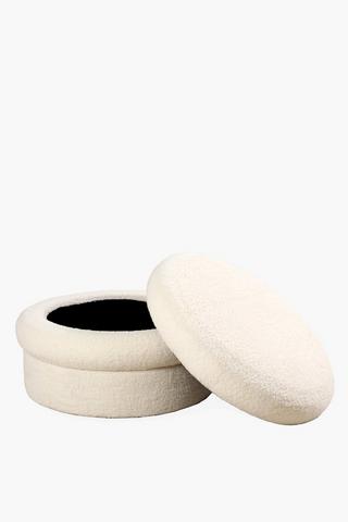 Faux Fur Storage Ottoman