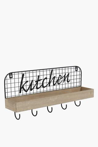 5 Hook Kitchen Shelf