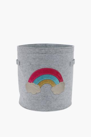 Rainbow Felt Laundry Basket