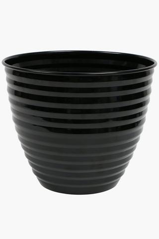 Ridged Metal Planter, 37x30cm