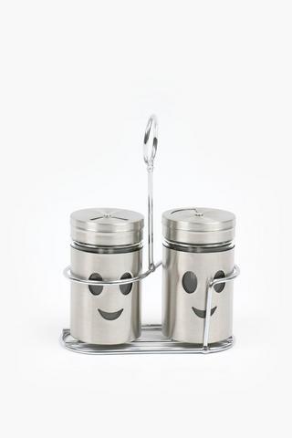 2 Piece Smiley Glass Spice Jar