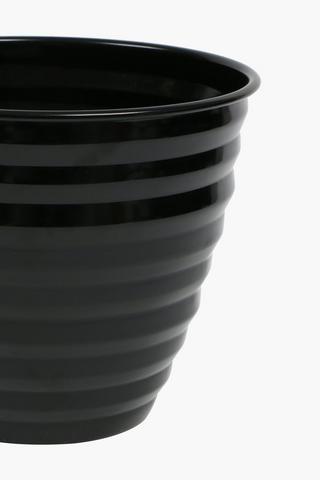 Ridged Metal Planter, 26x22cm
