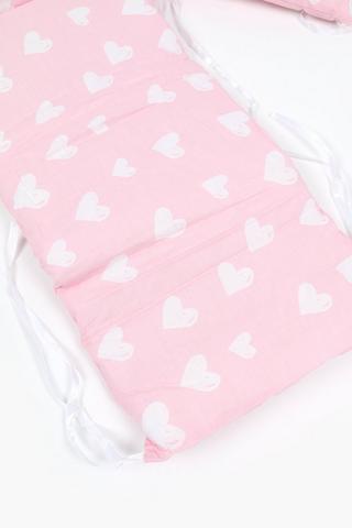 Polycotton Hearts Reversible Cot Bumper