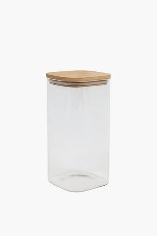 Wood And Glass Jar, Medium