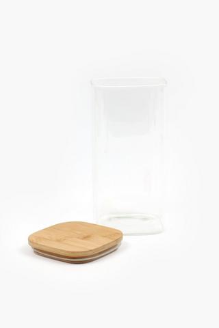 Wood And Glass Jar, Medium