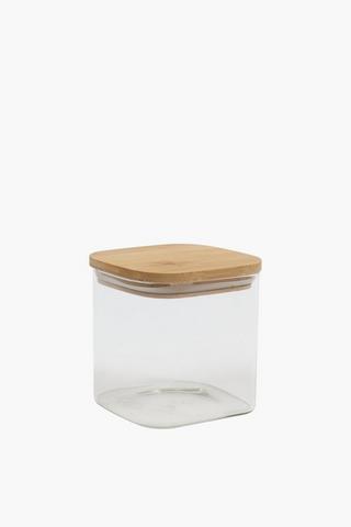 Wood And Glass Jar, Small