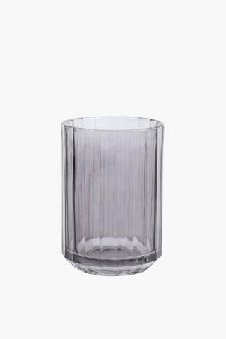 Tinted Ribbed Glass Bath Tumbler