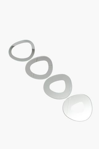 4 Pack Irregular Glass Coasters