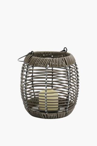 Woven Led Candle Lantern, 22x22cm